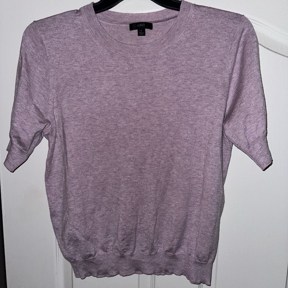 J Crew short sleeve lilac purple sweater | Large - Picture 1 of 3